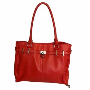 Aldo Red Structured Leather Handbag Gold Hardware